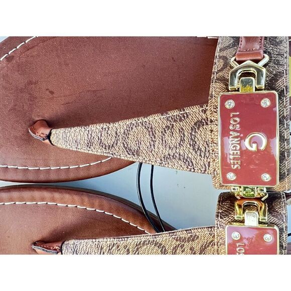 Women's GBG Los Angeles Sandal casual brown red comfortable 8 - Picture 2 of 4